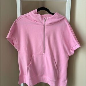 Pink Short Sleeve Hoodie
